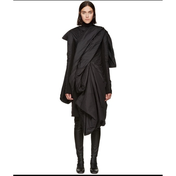 Rick Owens Jackets & Blazers - Rick Owens Women's Black Nylon Puffer Lakme Coat Jacket Size 40 Made in Italy
